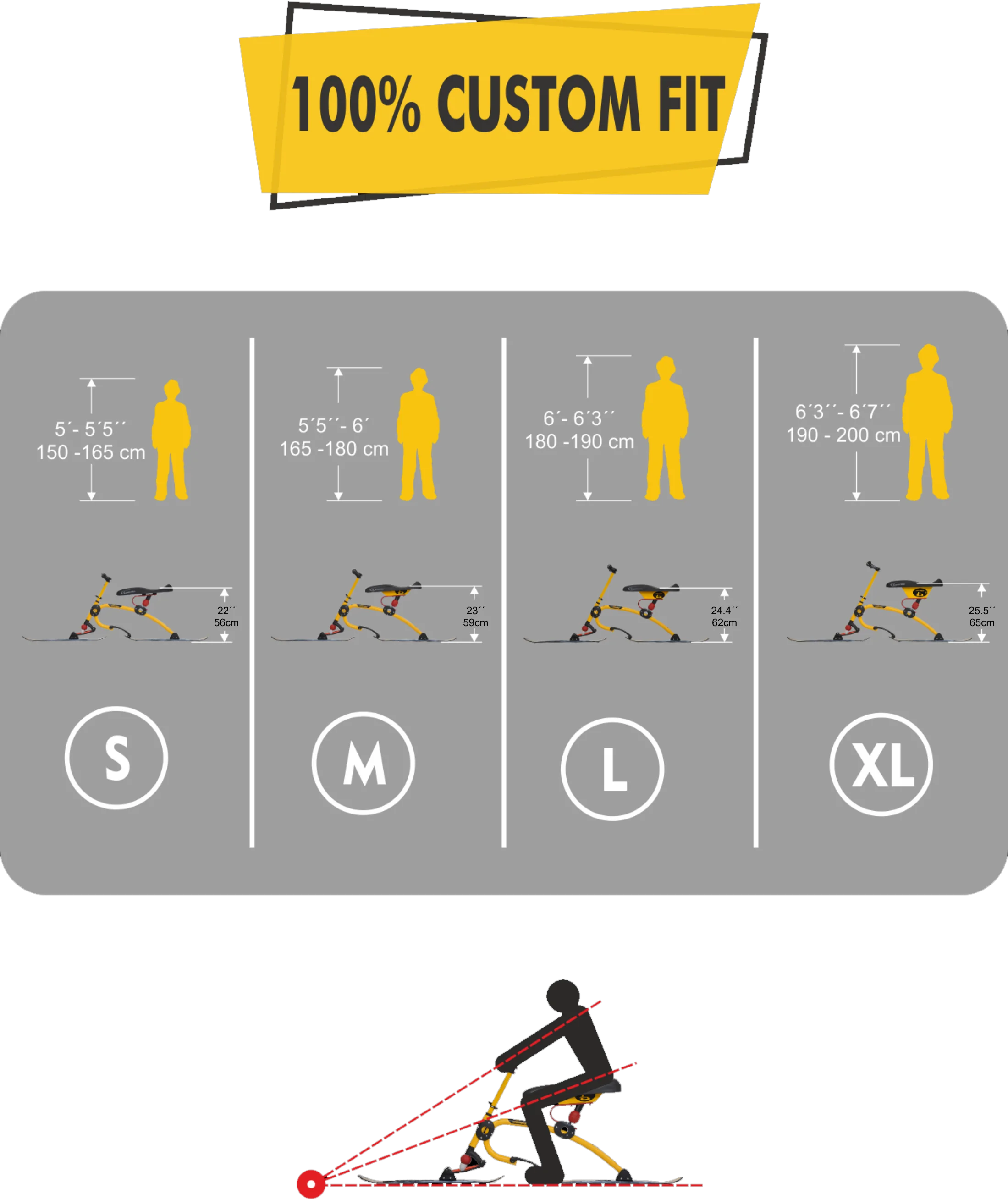 Brenter Snowbike C6 Sizes